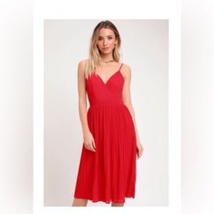 Lulus Love for You Pleated Midi Dress Size S (Small)